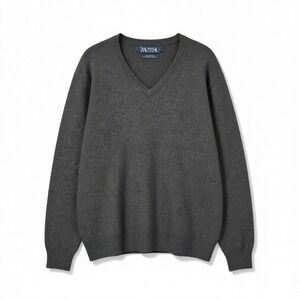 Vintage Polo Ralph Lauren 100% Lambs Wool V Neck Sweater Men's XL‎ Purple Pony